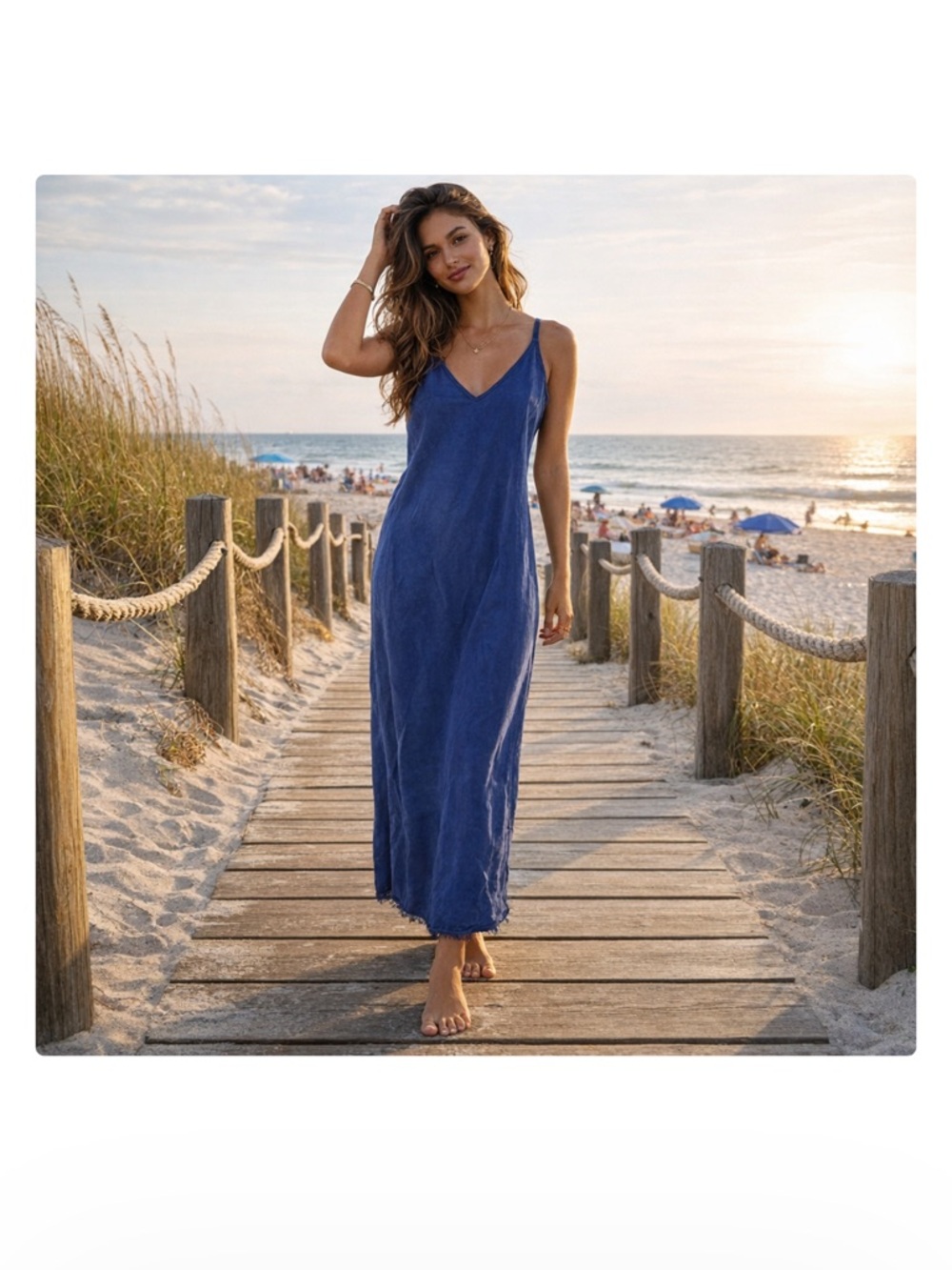 NWT Bella‎ Dahl Raw Hem Maxi Slip Dress Beach Vacation Resortwear Summer Casual